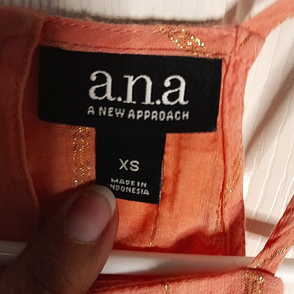 Ana Orange and Gold Cotton Tank Top - Picture 4 of 7